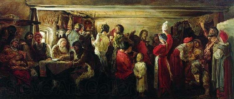 Andrei Ryabushkin Peasant Wedding in the Tambov guberniya France oil painting art